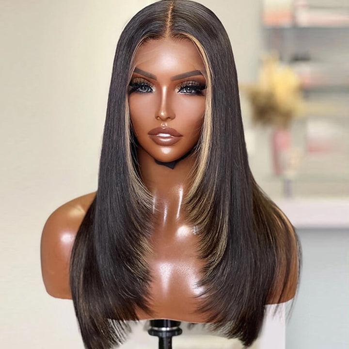 Layered Haircut Collection | eullair TikTok Inspired New Glueless Pre Cut Lace Closure Straight Wigs Quick Install Pre Colored Human Hair Wigs
