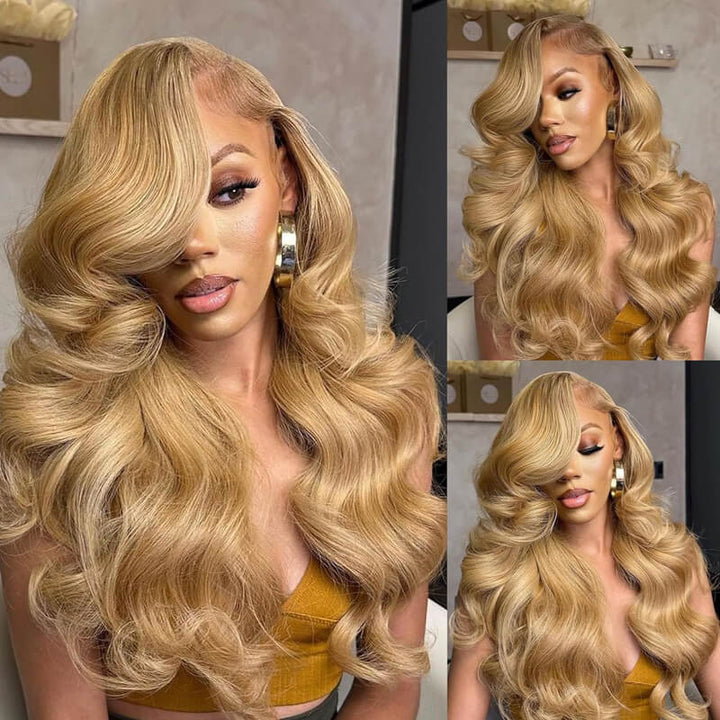 Bombshell Wig | eullair Glueless Honey Blonde Lace Frontal Wig | Brown Girl Ash Blonde Straight/Body Wave Wig
