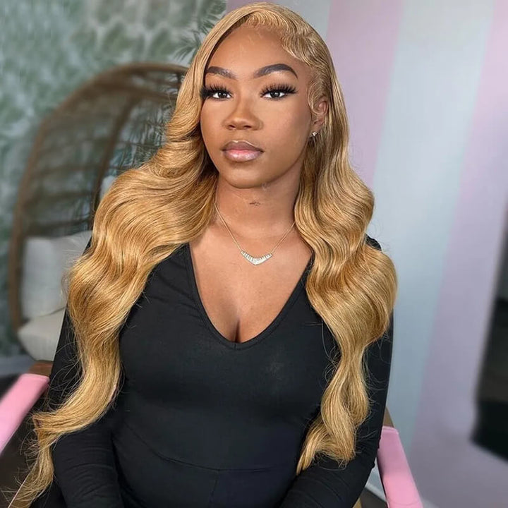 Bombshell Wig | eullair Glueless Honey Blonde Lace Frontal Wig | Brown Girl Ash Blonde Straight/Body Wave Wig