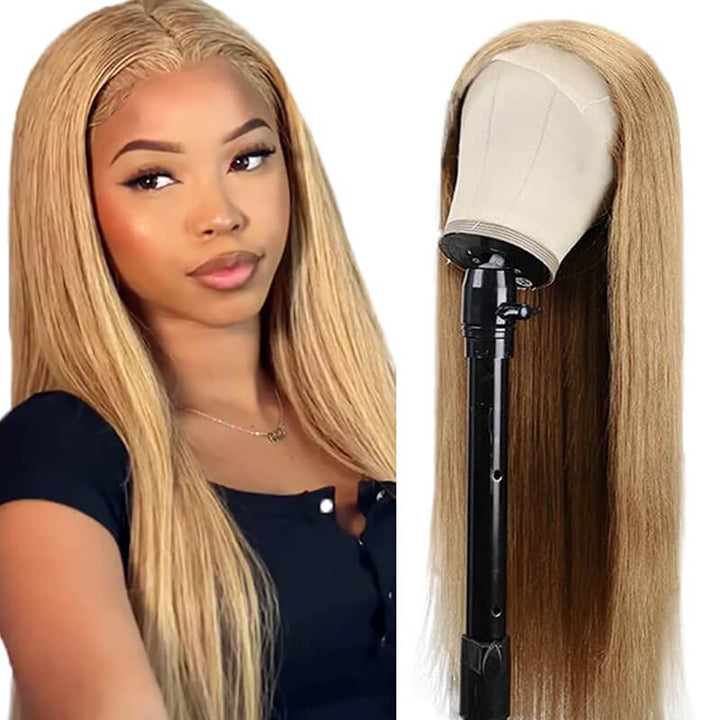 Bombshell Wig | eullair Glueless Honey Blonde Lace Frontal Wig | Brown Girl Ash Blonde Straight/Body Wave Wig