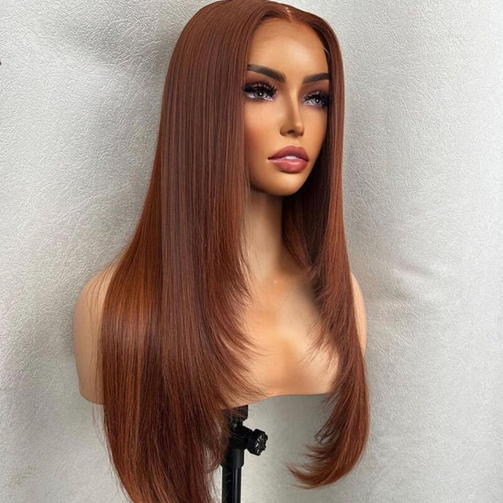 Layered Haircut Collection | eullair TikTok Inspired New Glueless Pre Cut Lace Closure Straight Wigs Quick Install Pre Colored Human Hair Wigs