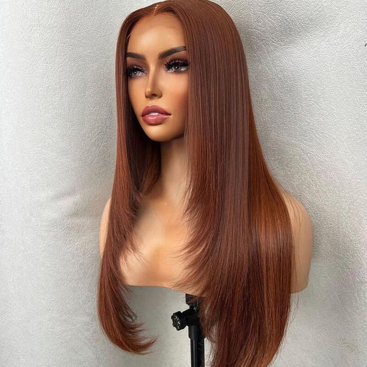 Layered Haircut Collection | eullair TikTok Inspired New Glueless Pre Cut Lace Closure Straight Wigs Quick Install Pre Colored Human Hair Wigs