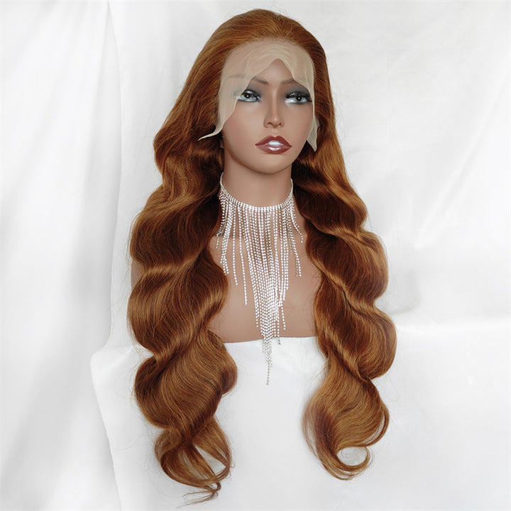 Most Affordable Pumpkin Spice | eullair Chestnut Brown Lace Frontal Human Hair Wig For Dark Skin Women