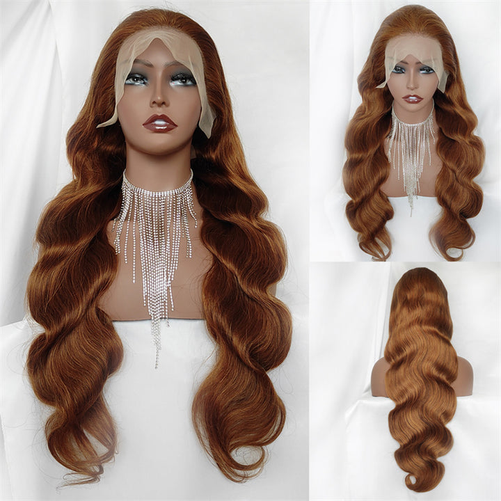 Most Affordable Pumpkin Spice | eullair Chestnut Brown Lace Frontal Human Hair Wig For Dark Skin Women