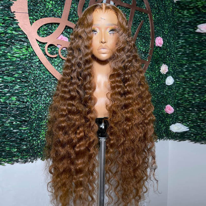 Most Affordable Pumpkin Spice | eullair Chestnut Brown Lace Frontal Human Hair Wig For Dark Skin Women
