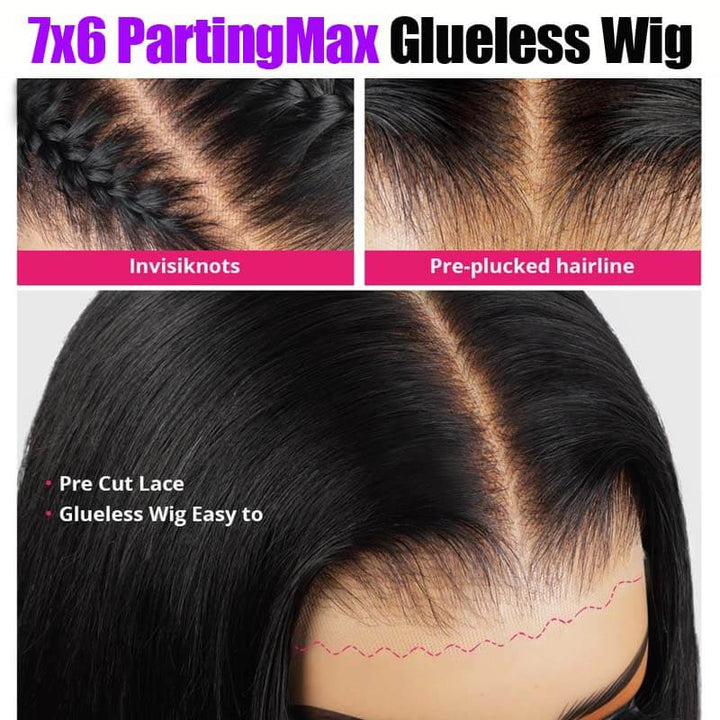 eullair Wear and Go Wigs Pre Plucked Pre Cut 9x6 PartingMax Kinky Straight Lace Front Wigs Bye Bye Knots Glueless Wig Human Hair for Black Women