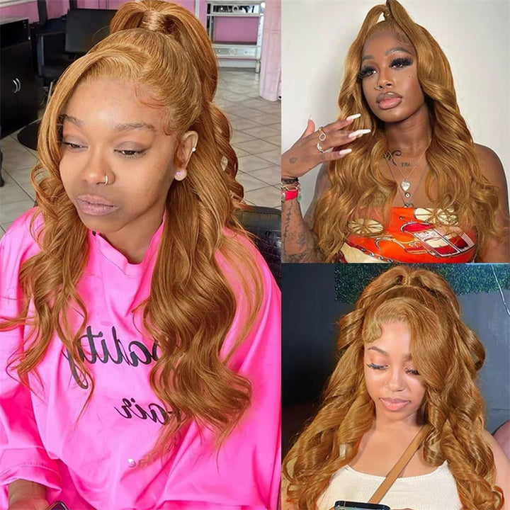 Most Affordable Pumpkin Spice | eullair Chestnut Brown Lace Frontal Human Hair Wig For Dark Skin Women