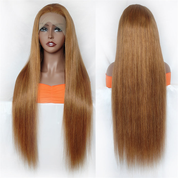 Most Affordable Pumpkin Spice | eullair Chestnut Brown Lace Frontal Human Hair Wig For Dark Skin Women