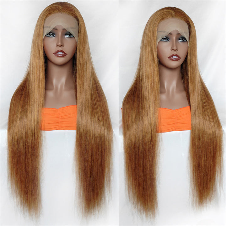 Most Affordable Pumpkin Spice | eullair Chestnut Brown Lace Frontal Human Hair Wig For Dark Skin Women