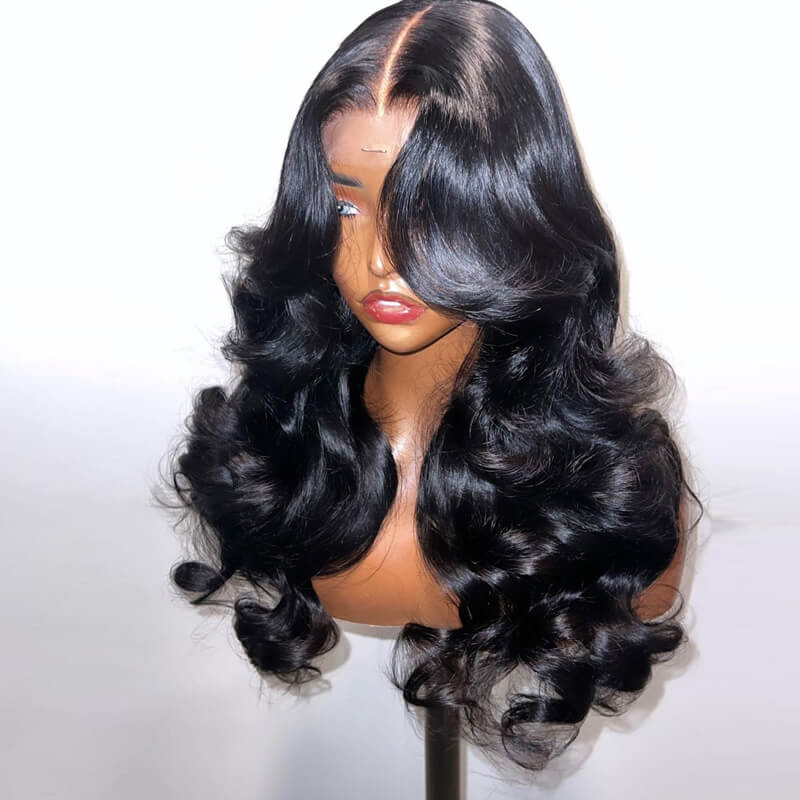 eullair Hairstylist Inspired Butterfly Layered Cut Loose Body Wave Wig With Curtain Bangs Human Hair Pre Cut Lace Front Wig