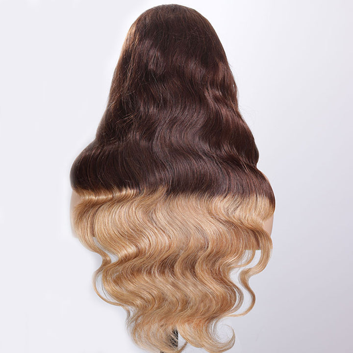 TikTok Hot Ombre Highights Wig | eullair Brown Ginger Red Blue Human Hair Lace Frontal Wig