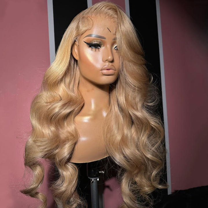 Bombshell Wig | eullair Glueless Honey Blonde Lace Frontal Wig | Brown Girl Ash Blonde Straight/Body Wave Wig