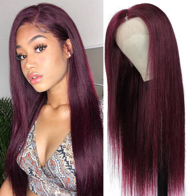 Amazing! eullair Pre Colored Dark #99J Burgundy Frontal Wig | Perfect Fall Color