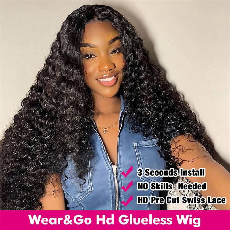 eullair New Wear Go Glueless Curly Wig 4x6 5x5 Lace Closure Wig Pre Cut Lace Beginner Friendly 30s Quick Install Pre Plucked Hairline