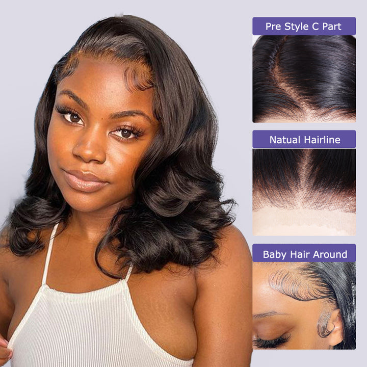 eullair Side Part Drawstring Wig Body Wave Parting Max 9x6 Pre Cut Glueless Wigs Pre Bleached With Baby Hair