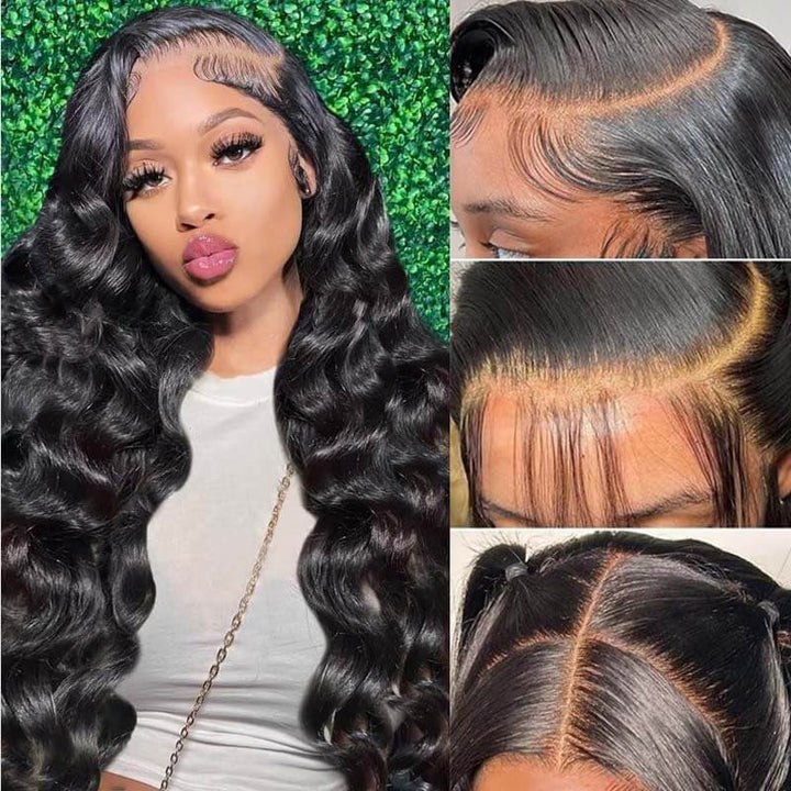 eullair Wear and Go Glueless Wigs Human Hair 9x6 PartingMax Bye Bye Knots Lace Front Wigs Pre Bleached Pre Plucked Loose Deep Wave Wig