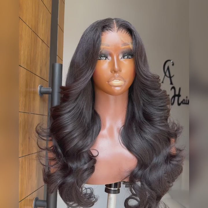 Eullair Drawstring Glueless Lace Wig Long Wavy Hair 9x6 Lace Front for Black Women Ready to Wear Wigs