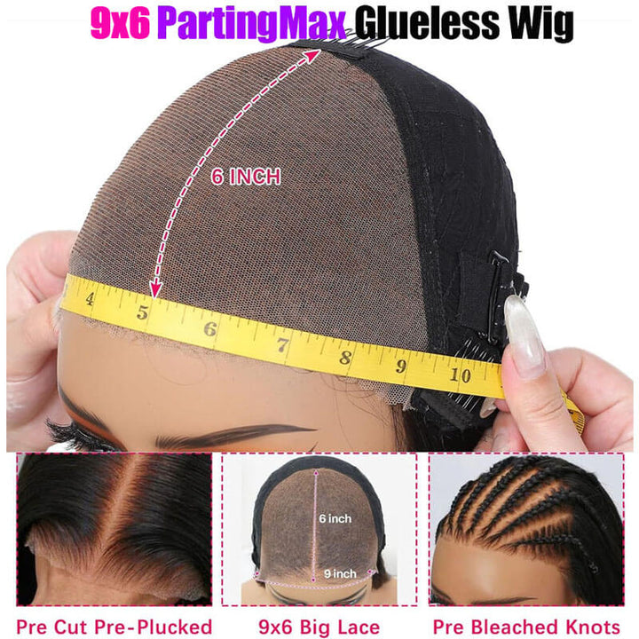 eullair Wear and Go Glueless Wigs Human Hair 9x6 PartingMax Bye Bye Knots Lace Front Wigs Pre Bleached Pre Plucked Loose Deep Wave Wig