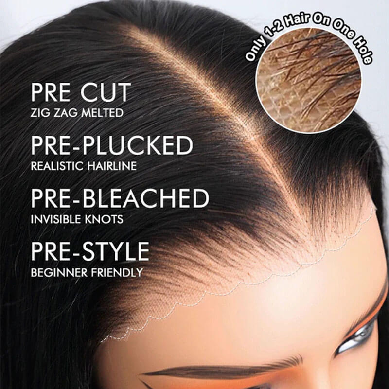 eullair Bouncy Wave Put On Go Glueless Wig 9x6 Pre Cut Short Bob Wig With Curtain Bangs Human Hair Wigs