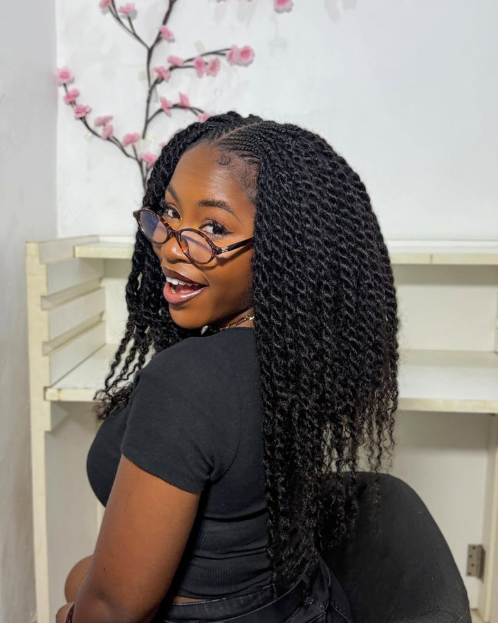 eullair 100% Human Hair Bulk for Braiding & Dreadlocks - Natural Black Afro Kinky Texture