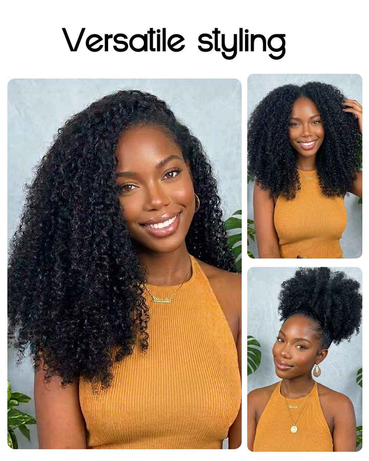 eullair Feather Crochet Curly Hair - 3C-4A Kinky Coily 100% Human Hair Pre-Looped