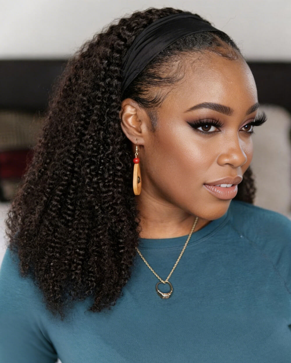 eullair Curly Headband Wig Ice Silk Band Natural Look Beginner Friendly