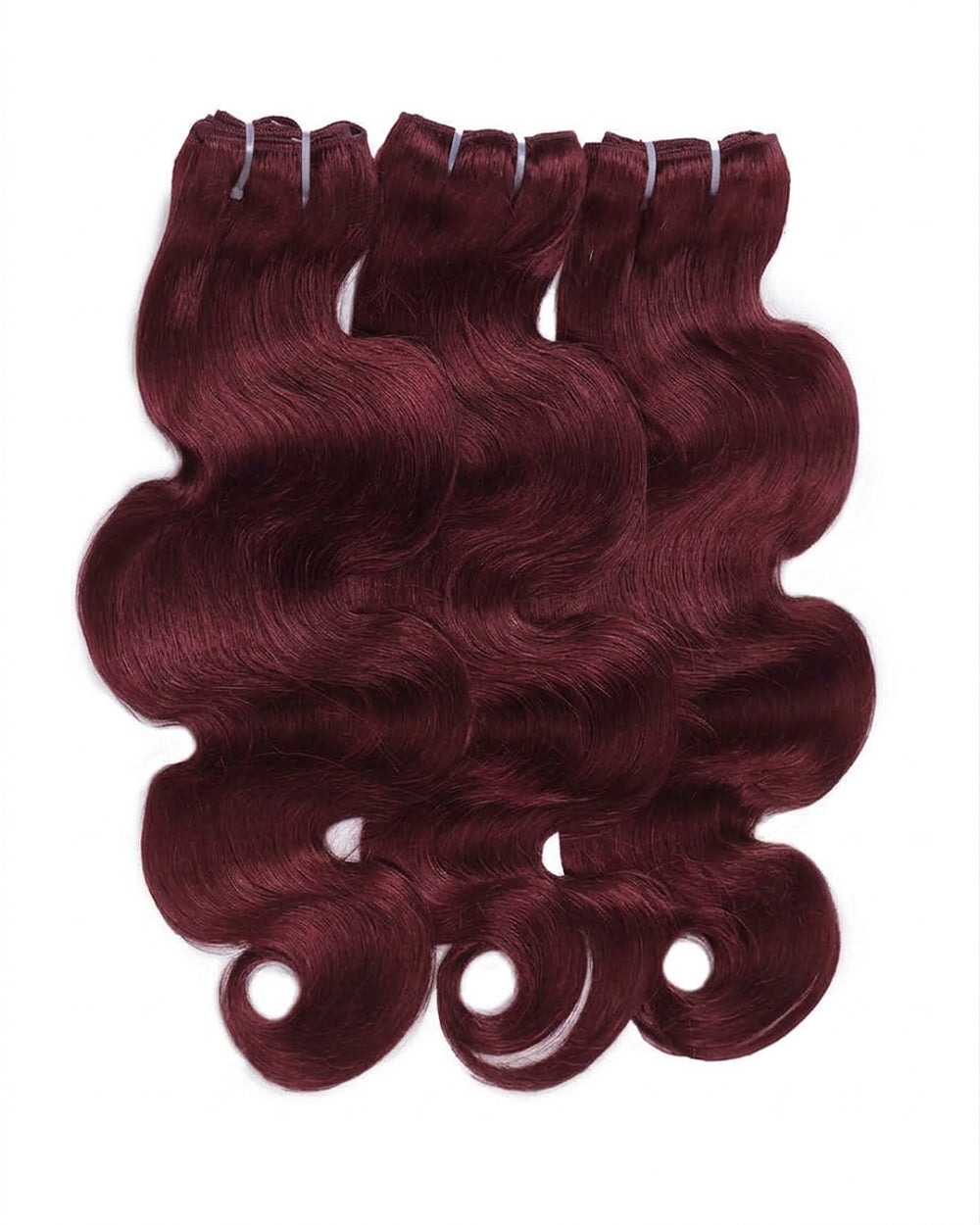 eullair 99J Burgundy Red Raw Hair Body Wave 3 Bundles with 2x6 Closure 100% Human Hair Bundles