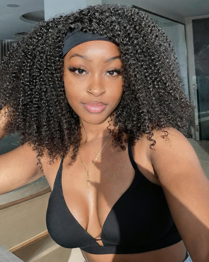 eullair Curly Headband Wig Ice Silk Band Natural Look Beginner Friendly