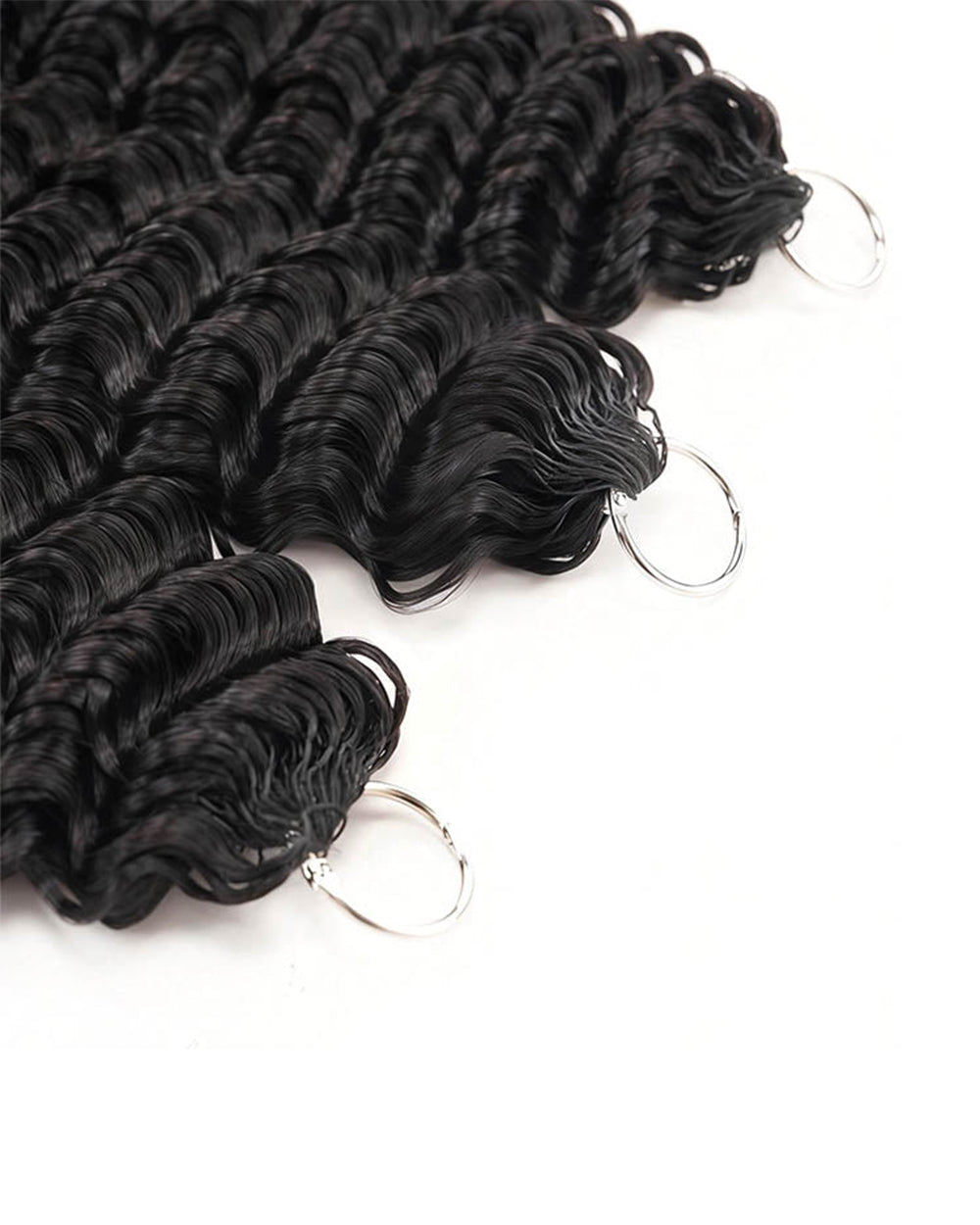 eullair Burmese Deep Loose Wave Feather Crochet Spiral Curl Ends Human Hair Extensions Miracle Knots