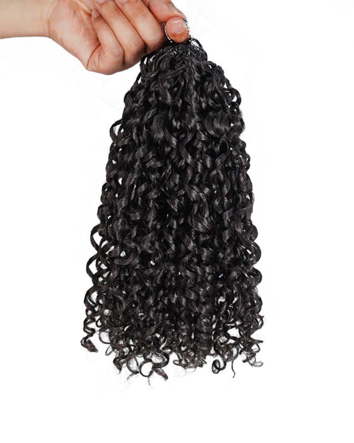 eullair Pixie Curly Feather Crochet Spiral Curl Human Hair Extensions - Pre-Looped For Miracle Knots
