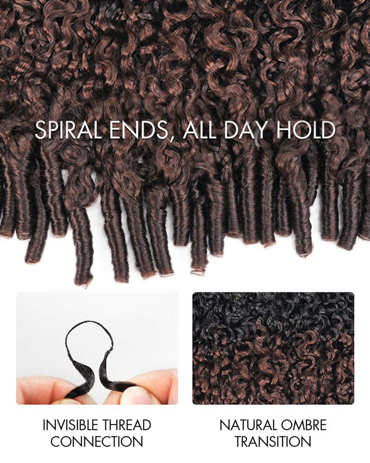 eullair T1B/4 Ombre Luxury 100% Human Hair Burmese Curls | Pre-Separated Boho Braiding Hair