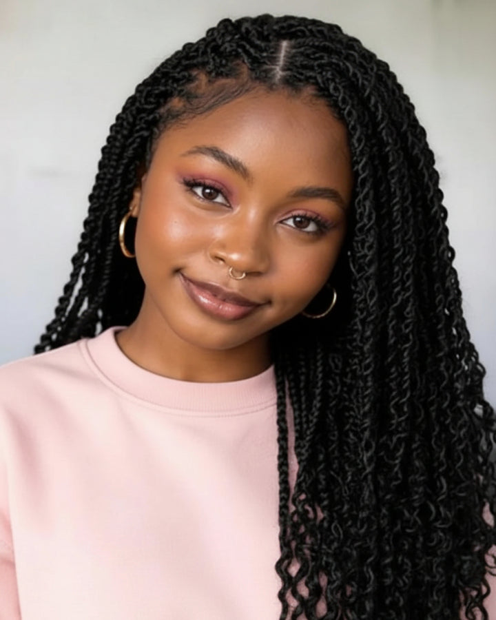 eullair 100% Human Hair Bulk for Mini Twist Braiding & Dreadlocks Upgraded- Natural Black Afro Kinky Texture
