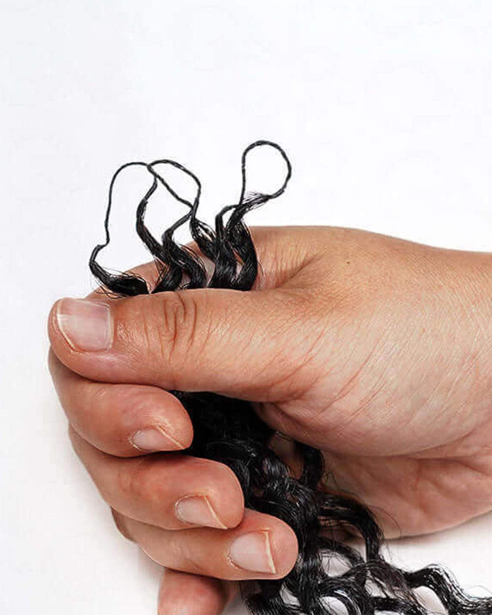eullair Burmese Deep Loose Wave Feather Crochet Spiral Curl Ends Human Hair Extensions Miracle Knots
