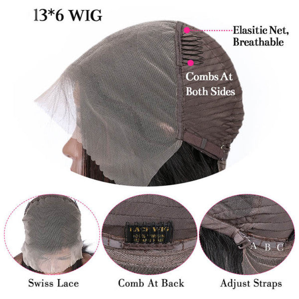 eullair Custom Colored 1B Ombre Bob Straight Wig Widows Peak Hairline 13x6 Skin Melt Lace Frontal Wig