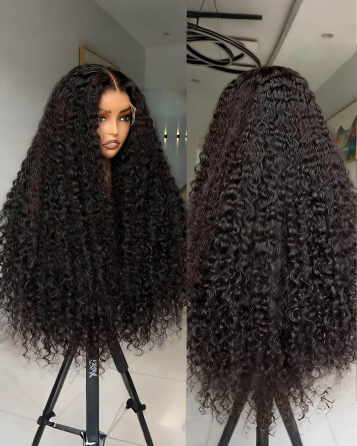 15A Grade | eullair Double Drawn with Full Ends Small Curly Human Hair Wig Transparent HD Lace Frontal Wigs For Women