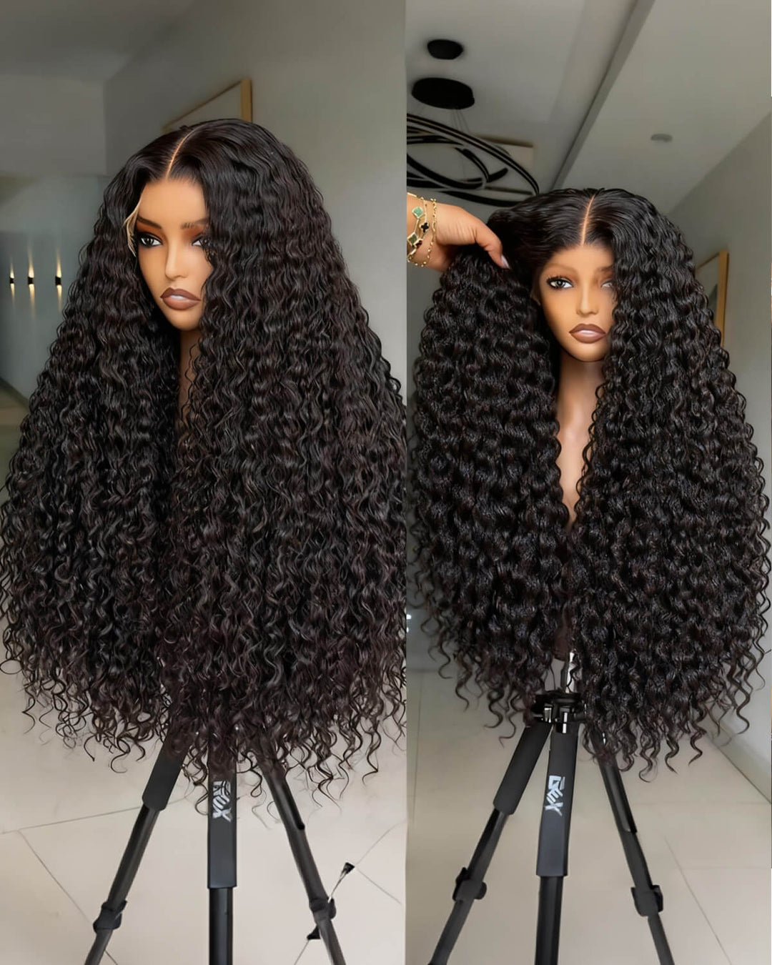 15A Grade | eullair Double Drawn with Full Ends Small Curly Human Hair Wig Transparent HD Lace Frontal Wigs For Women