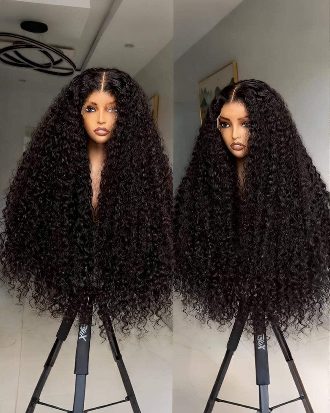 15A Grade | eullair Double Drawn with Full Ends Small Curly Human Hair Wig Transparent HD Lace Frontal Wigs For Women