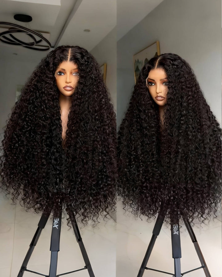 15A Grade | eullair Double Drawn with Full Ends Small Curly Human Hair Wig Transparent HD Lace Frontal Wigs For Women