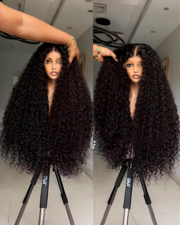 15A Grade | eullair Double Drawn with Full Ends Small Curly Human Hair Wig Transparent HD Lace Frontal Wigs For Women