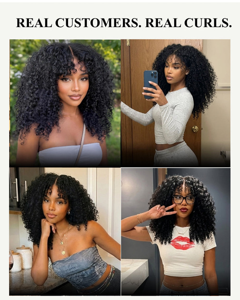 eullair Small Burmese Curly 4x6 Lace Glueless Wig with Finger Coil Ends Put On & Go Human Hair Wig