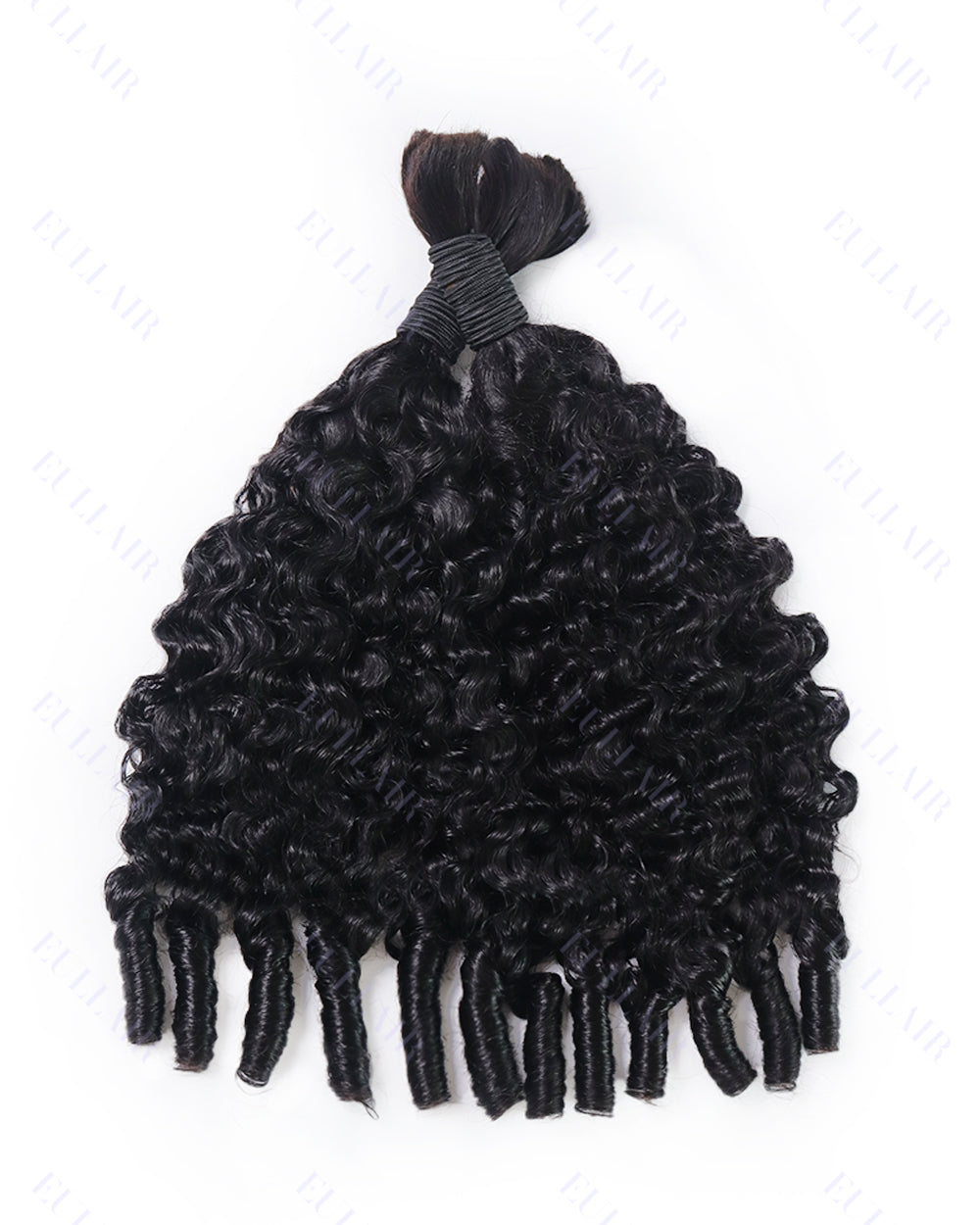 eullair Burmese Curly Boho Human Hair for Braiding Hair Bulk Remy Hair Extensions for Women 60G/Pack No Weft Natural Black