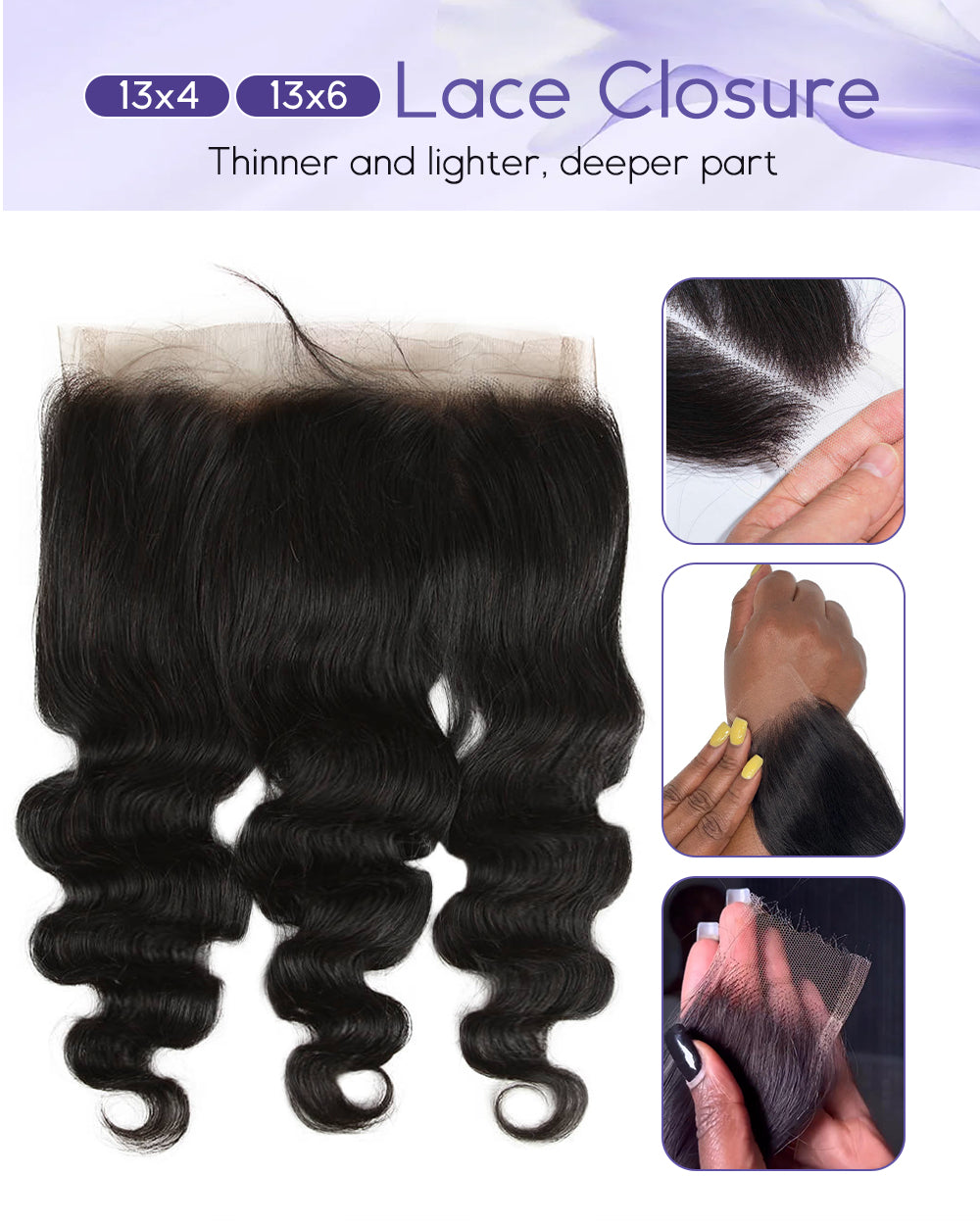 eullair 1 Piece 13x4/13x6 Lace Frontal Medium Brown 10-20 Inches Virgin Human Hair