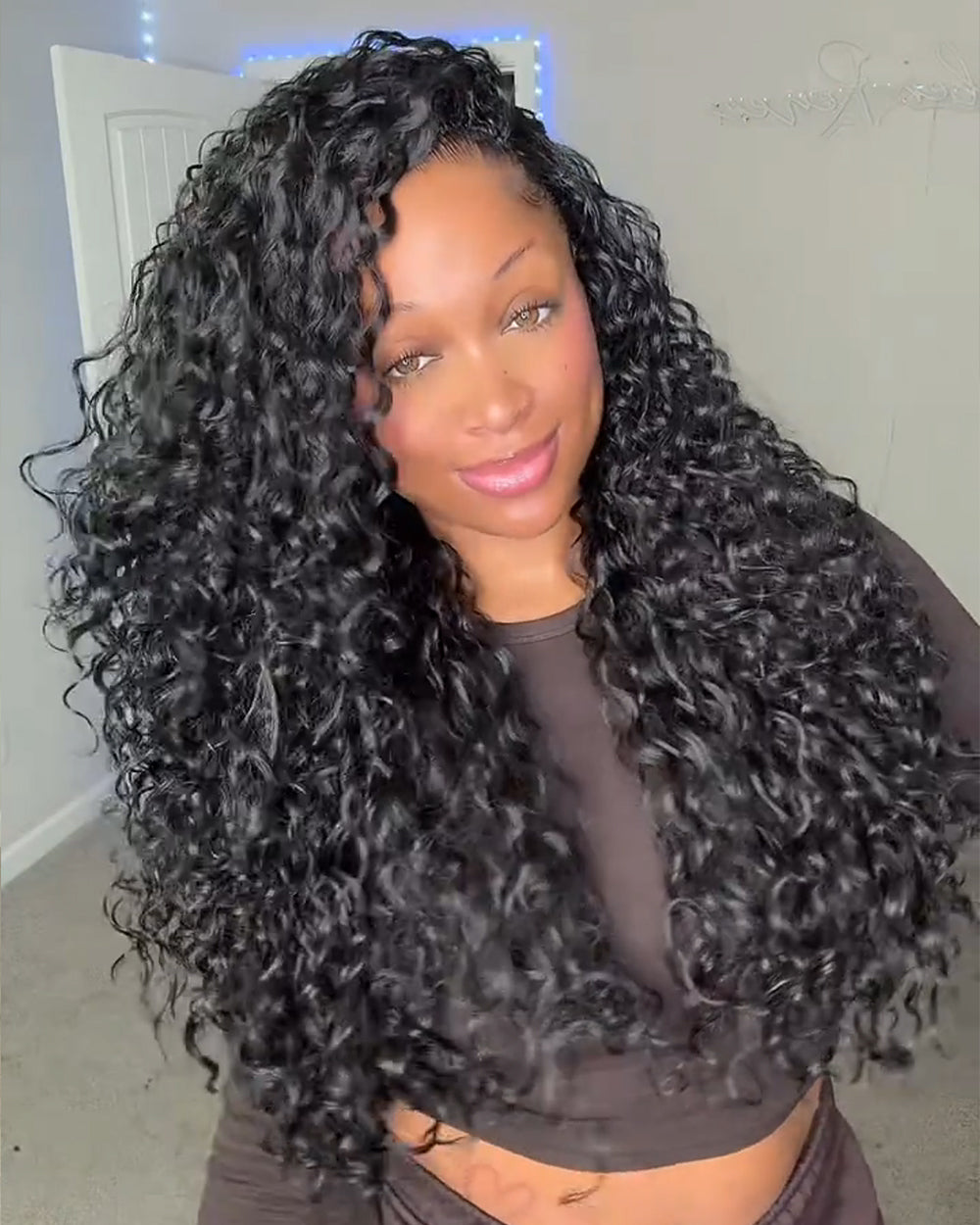 eullair Burmese Deep Loose Wave Feather Crochet Spiral Curl Ends Human Hair Extensions Miracle Knots
