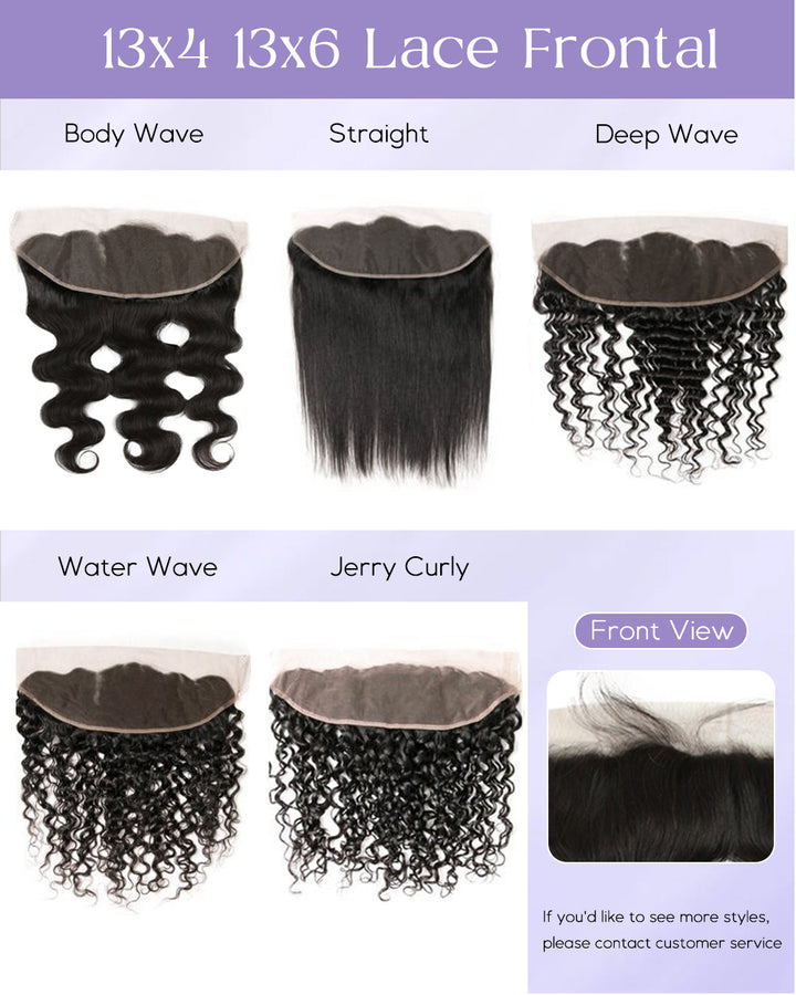 eullair 1 Piece 13x4/13x6 Lace Frontal Medium Brown 10-20 Inches Virgin Human Hair