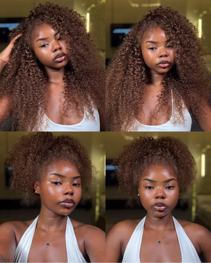 eullair #4 Chocolate Brown Curly Crochet Hair Soft Lightweight Defined Curl Pattern Natural Style