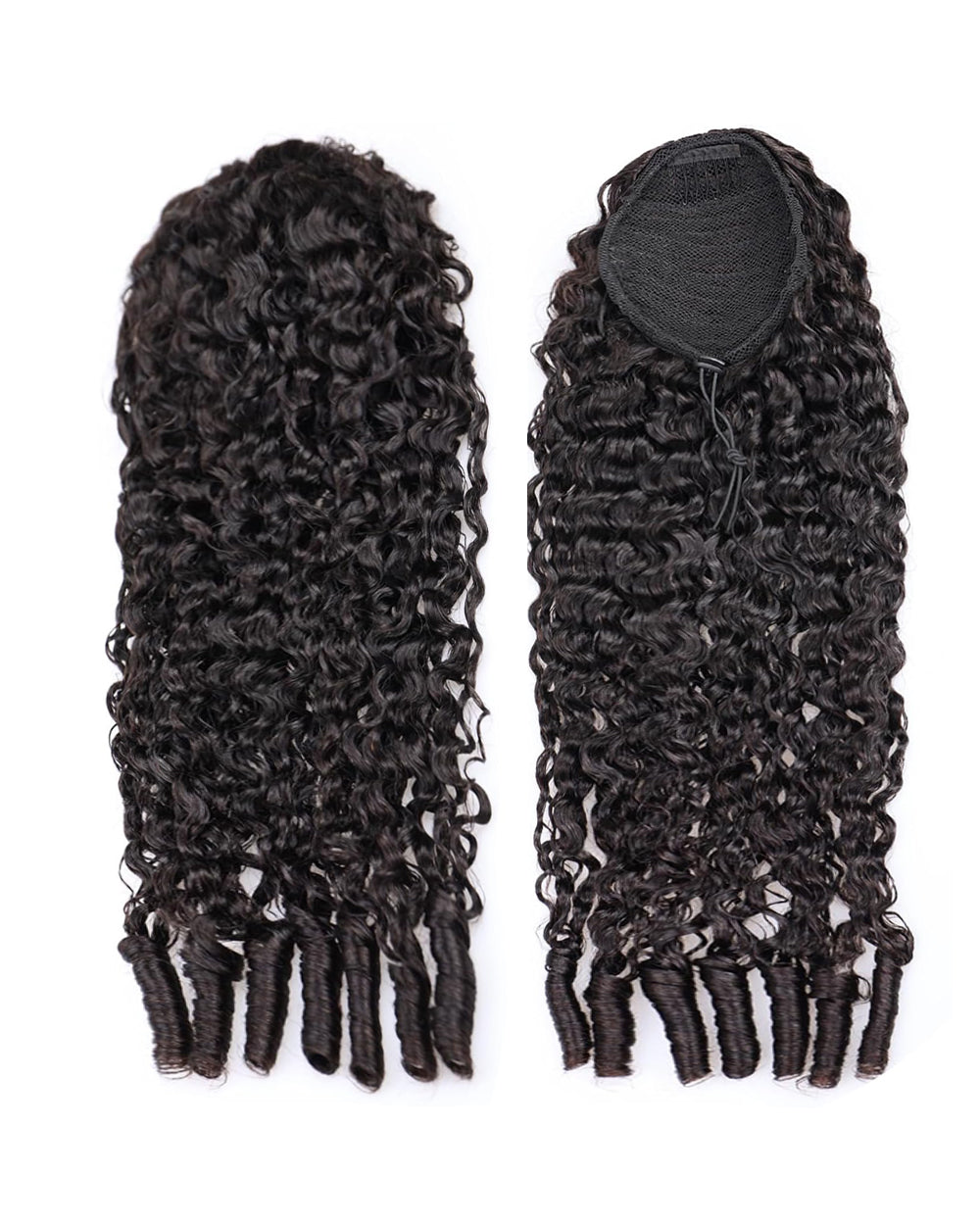 eullair Burmese Curly Adjustable Human Hair Drawstring Ponytail Curly Hair Extensions For Black Women