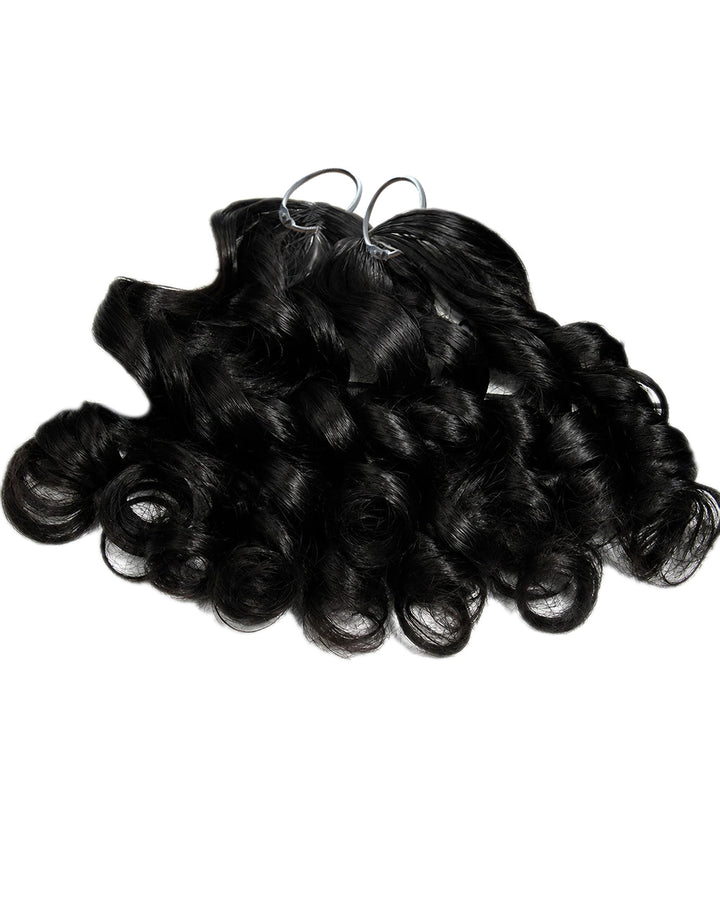eullair French Curl Human Hair Feather Crochet Extensions - Pre-Looped For Miracle Knots