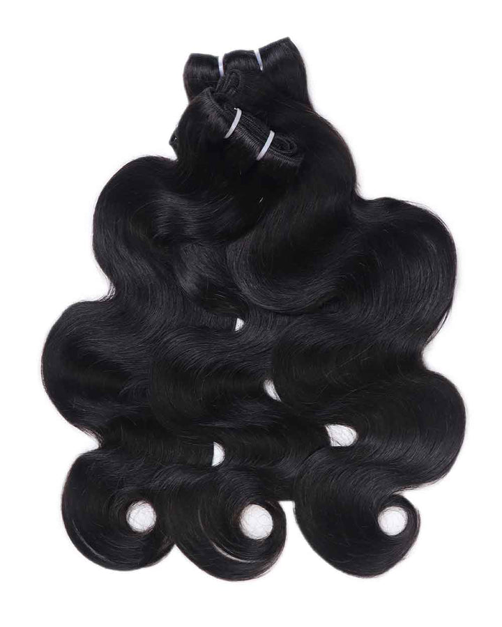 eullair 15A Raw Super Double Drawn Body Wave Bundles Human Quick Weave 3/4 Bundles No Tangle