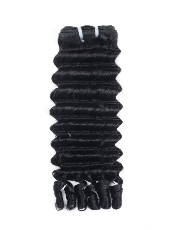 eullair 15A Burmese Loose Deep Wave With Spiral Ends Raw Human Hair Bundles Virgin Unprocessed Raw 100% Human Hair Extensions