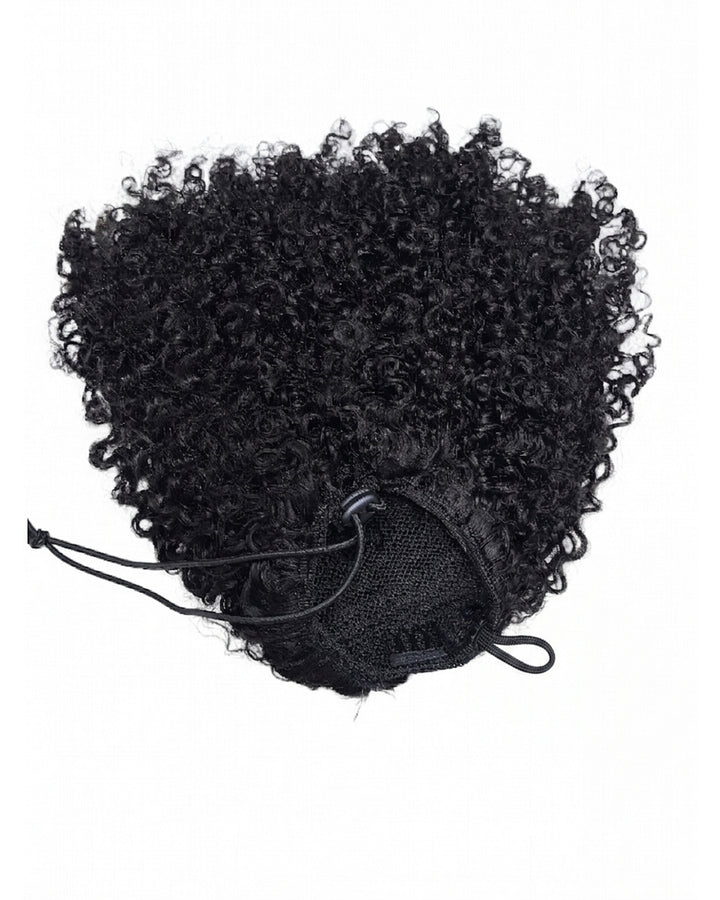 eullair Kinky Curly 3C-4A Human Hair Drawstring Ponytail Curly Hair Extensions For Black Women